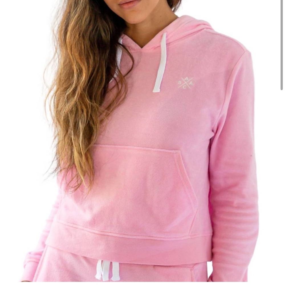 Andy Cohen X Sant And Abel Women's Ac Terry Cropped Hoodie In Pink